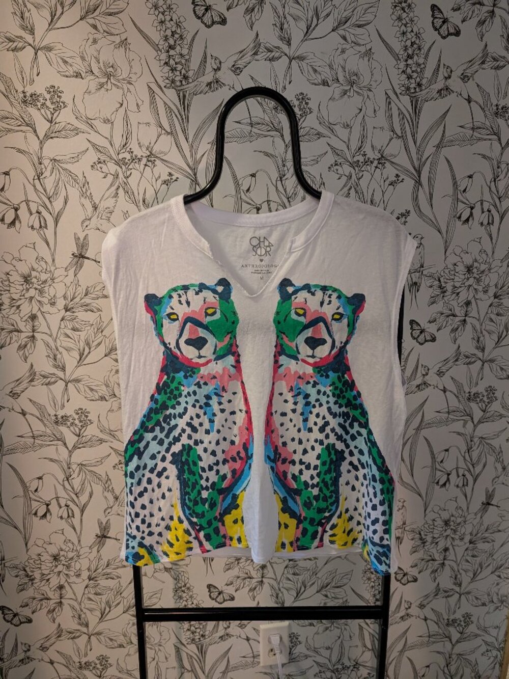 Chaser for Anthropologie Colorful Cheetah Graphic Tank Top Medium